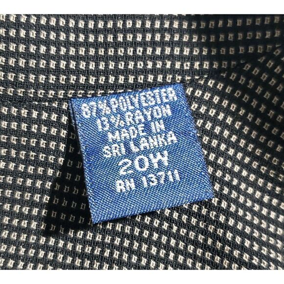 Karen Scott Woman Black Brown Checked Long Sleeve Button Blazer Jacket Size 20W - Picture 7 of 9